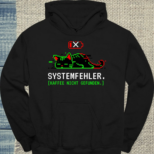 Hoodie - Systemfehler - Unisex - Katze Schwarz