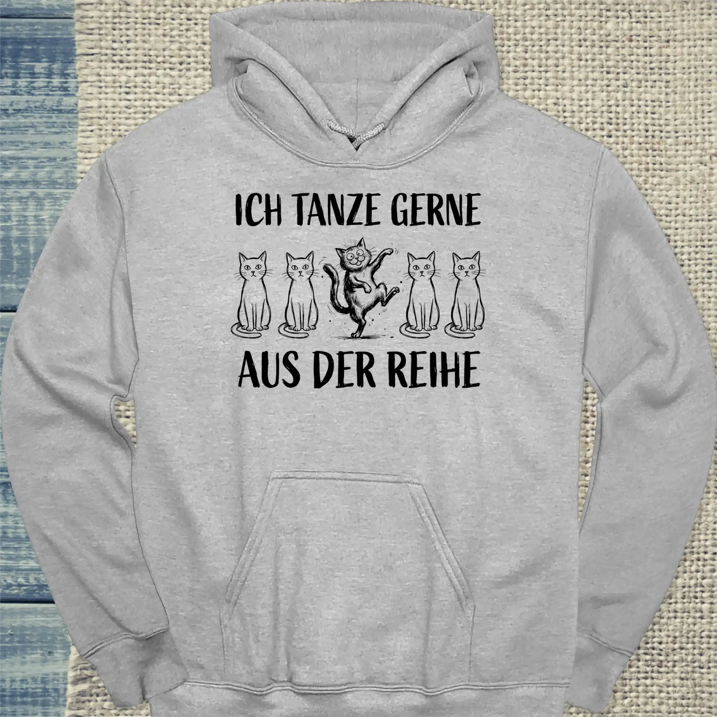 Hoodie - Tanze aus der Reihe - Unisex - Katze Grau
