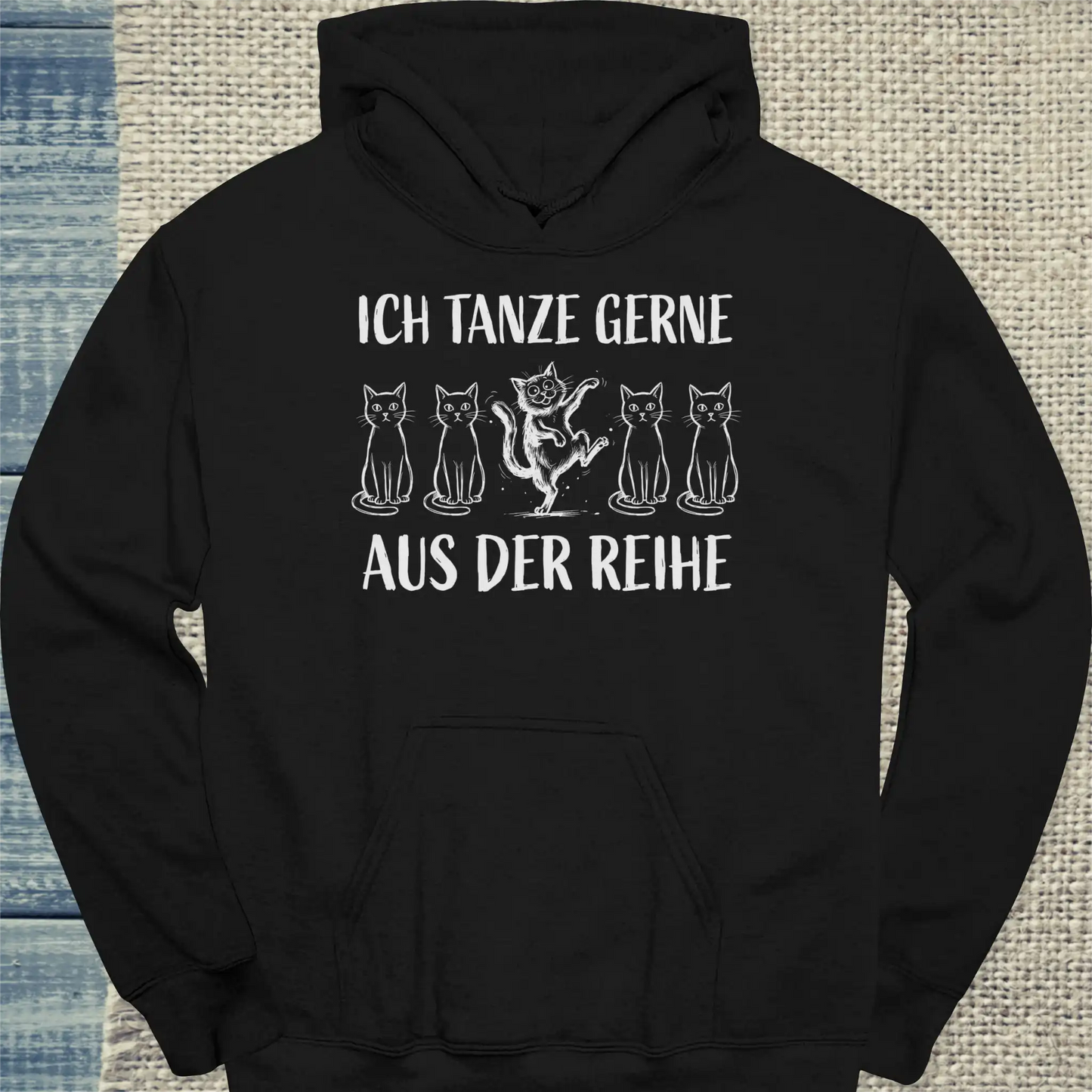 Hoodie - Tanze aus der Reihe - Unisex - Katze Schwarz