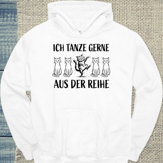 Hoodie - Tanze aus der Reihe - Unisex - Katze Weiß