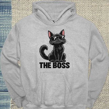 Hoodie - The Boss - Unisex - Katze Grau