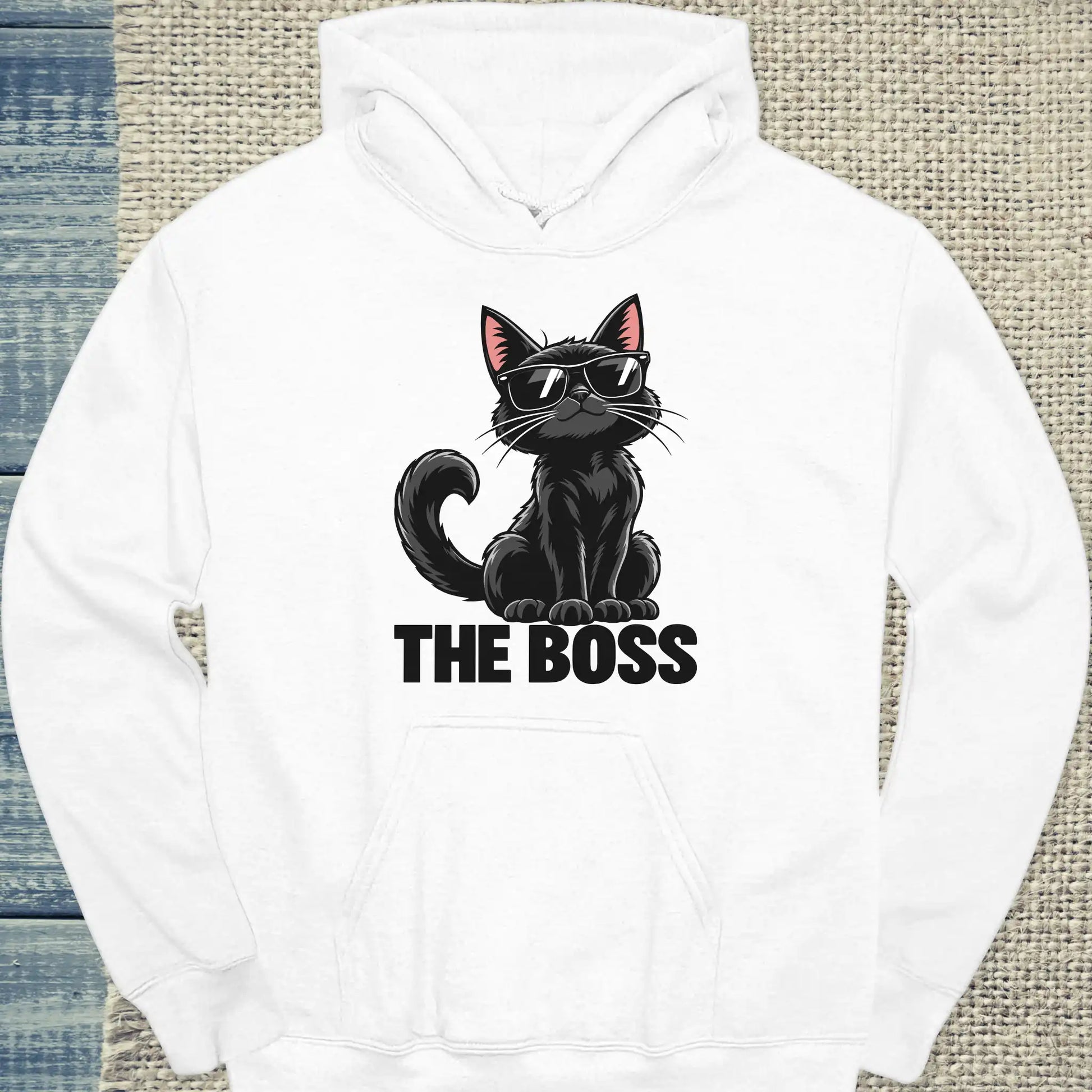 Hoodie - The Boss - Unisex - Katze Weiß