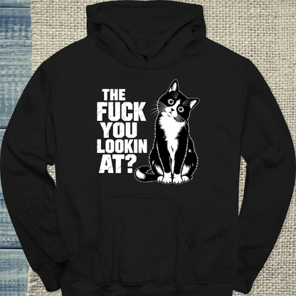 Hoodie - The fudge you looking at? - Unisex - Katze Schwarz