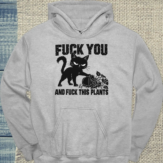Hoodie - This Plants - Unisex - Katze Grau