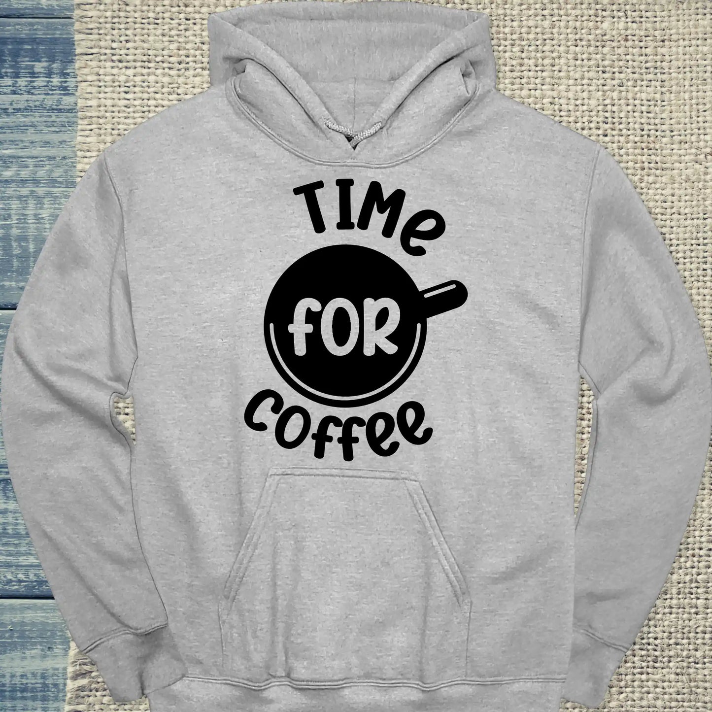 Hoodie - Time for Coffee - Unisex - Kaffee Grau