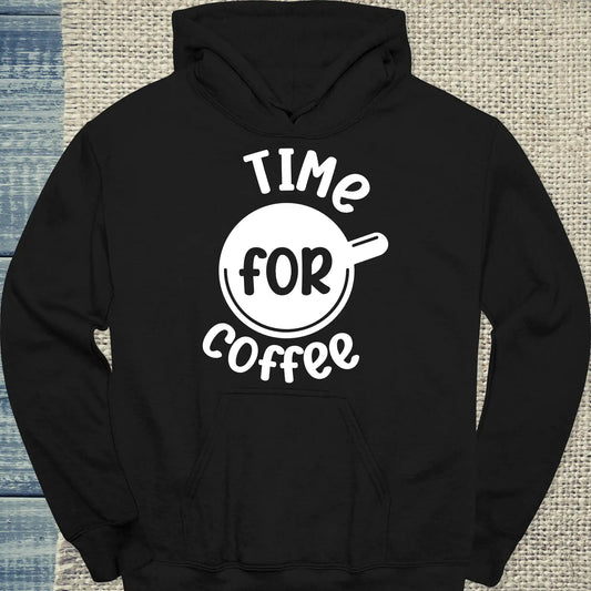 Hoodie - Time for Coffee - Unisex - Kaffee Schwarz