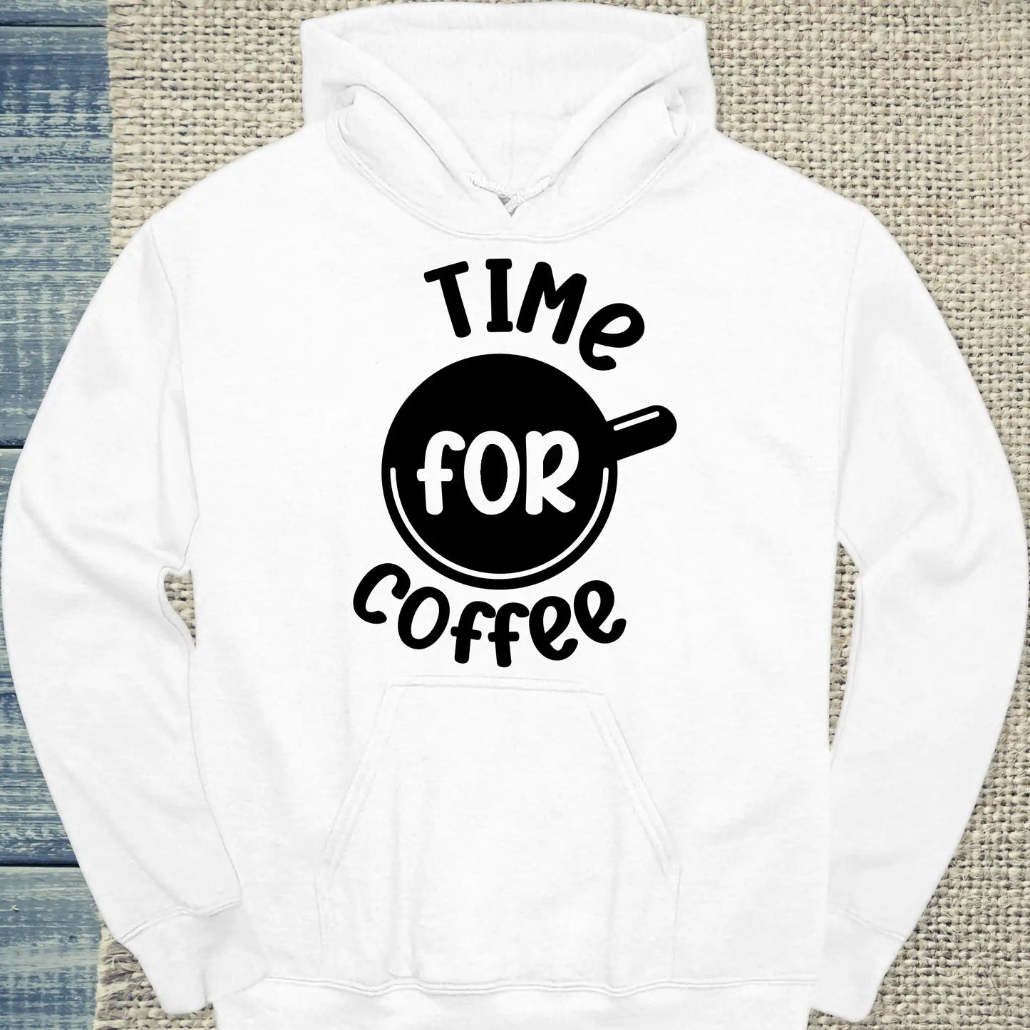 Hoodie - Time for Coffee - Unisex - Kaffee Weiß