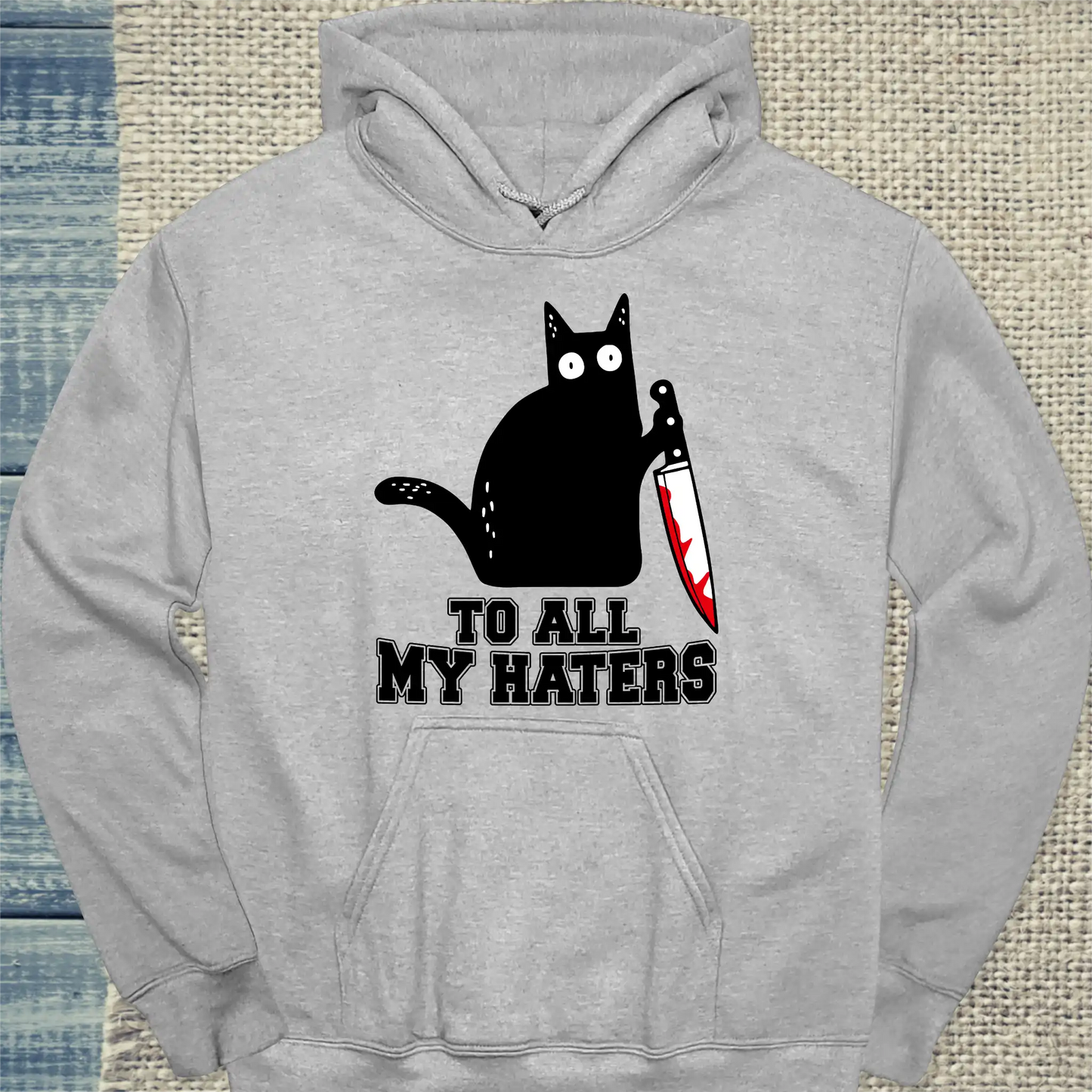 Hoodie - To all my Haters - Unisex - Katze Grau