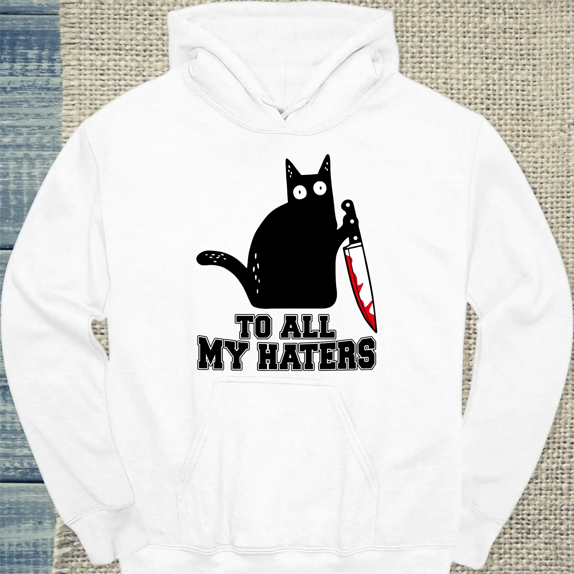 Hoodie - To all my Haters - Unisex - Katze Weiß
