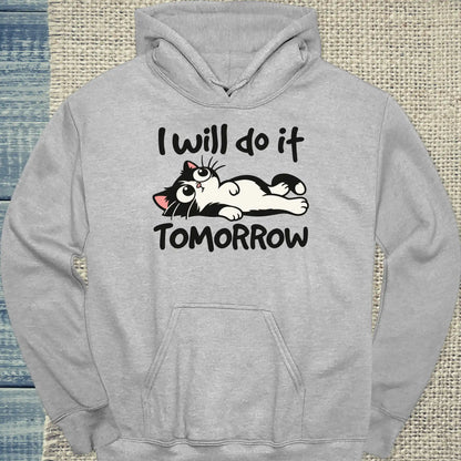 Hoodie - Tomorrow - Unisex - Katze Grau