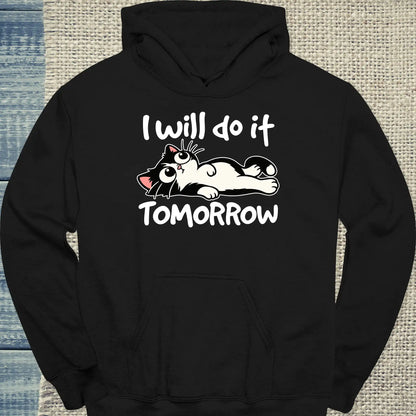 Hoodie - Tomorrow - Unisex - Katze Schwarz