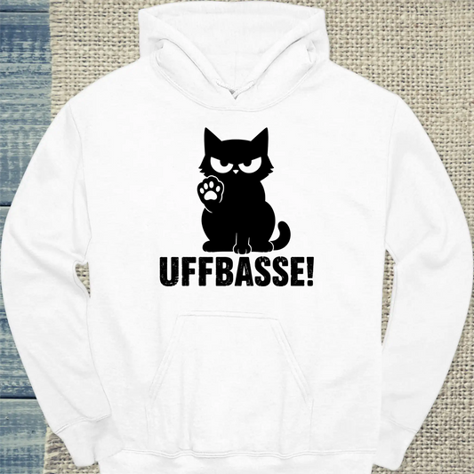 Hoodie - Uffbasse! - Unisex - Katze Weiß