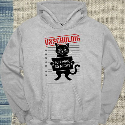 Hoodie - Unschuldig - Unisex - Katze Grau
