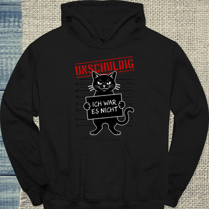Hoodie - Unschuldig - Unisex - Katze Schwarz
