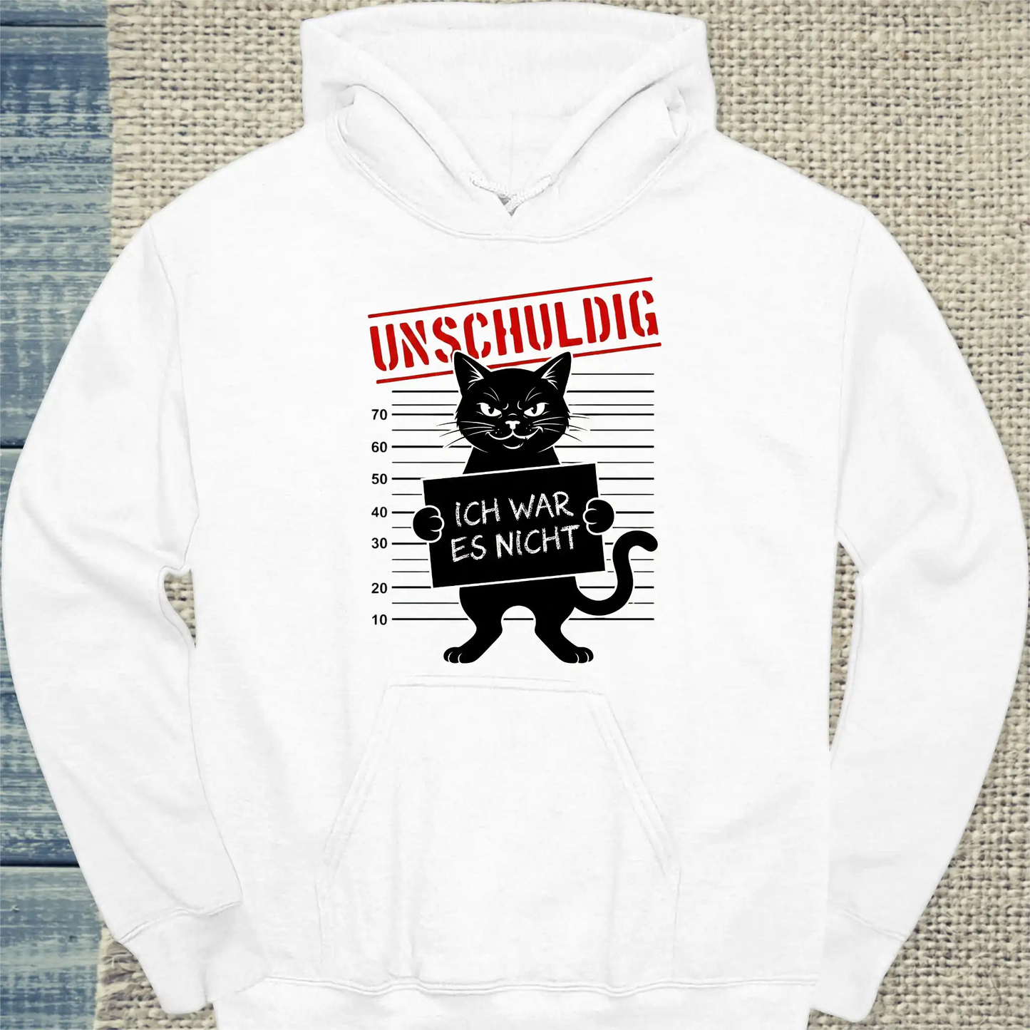 Hoodie - Unschuldig - Unisex - Katze Weiß