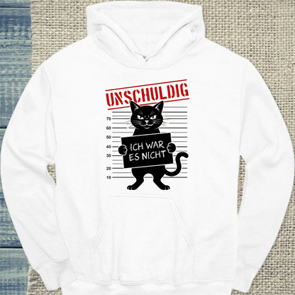 Hoodie - Unschuldig - Unisex - Katze Weiß