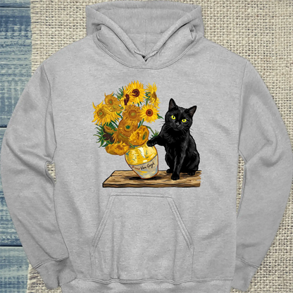Hoodie - Van Gogh Katze - Unisex - Katze Grau