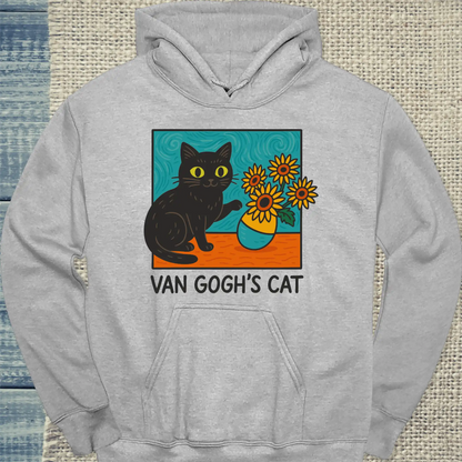 Hoodie - Van Goghs Cat - Unisex - Katze Grau