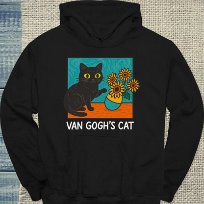 Hoodie - Van Goghs Cat - Unisex - Katze Schwarz