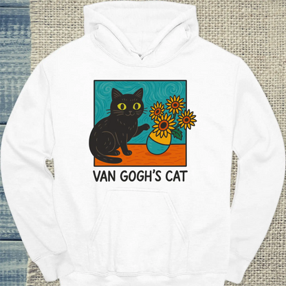 Hoodie - Van Goghs Cat - Unisex - Katze Weiß