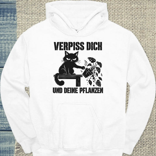 Hoodie - VERPISS DICH - Unisex - Katze Weiß