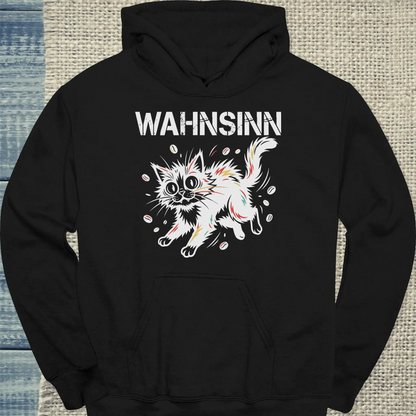 Hoodie - Wahnsinn - Unisex - Katze Schwarz