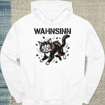 Hoodie - Wahnsinn - Unisex - Katze Weiß
