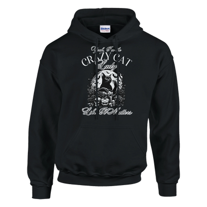 Hoodie - Yeah - I'm the crazy cat lady - Unisex - Kaffee, Cat Lady Schwarz