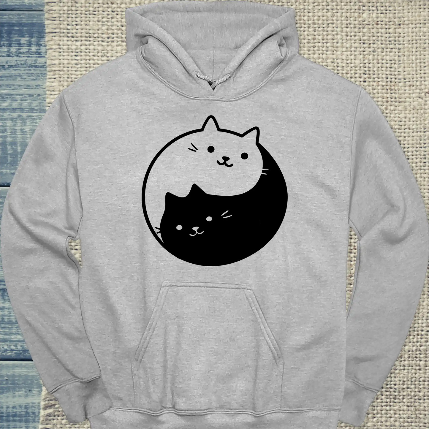Hoodie - yin yang - Unisex - Katze Grau