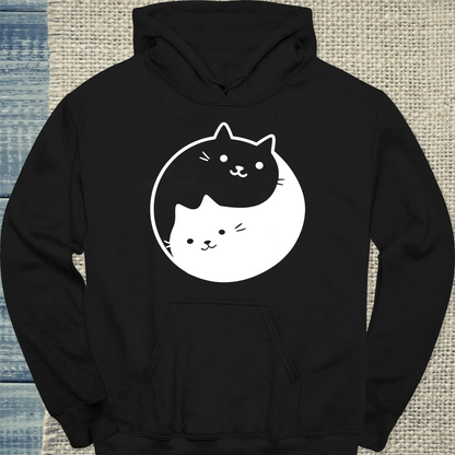 Hoodie - yin yang - Unisex - Katze Schwarz