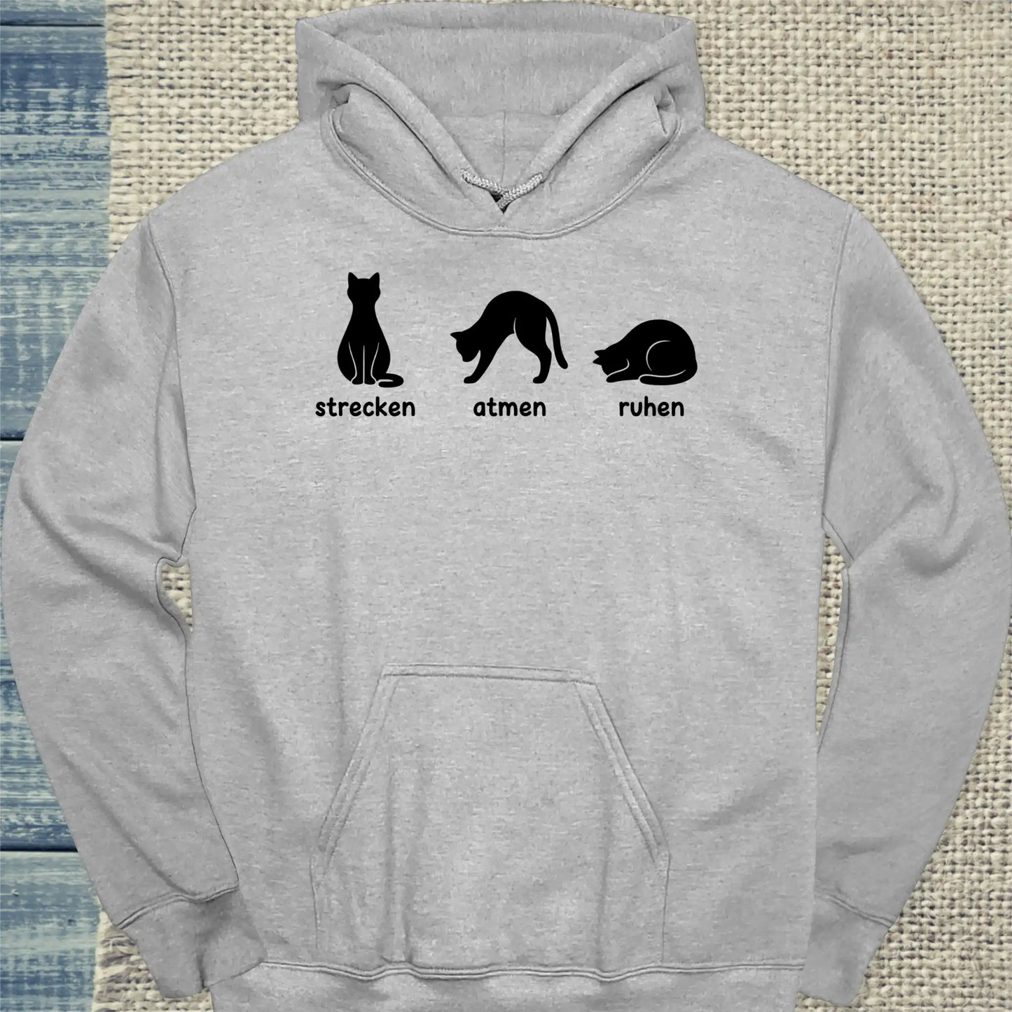 Hoodie - Yoga - Unisex - Katze Grau