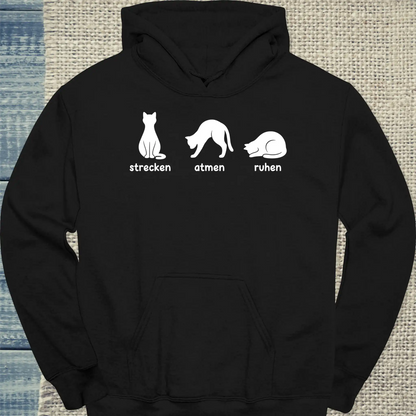 Hoodie - Yoga - Unisex - Katze Schwarz