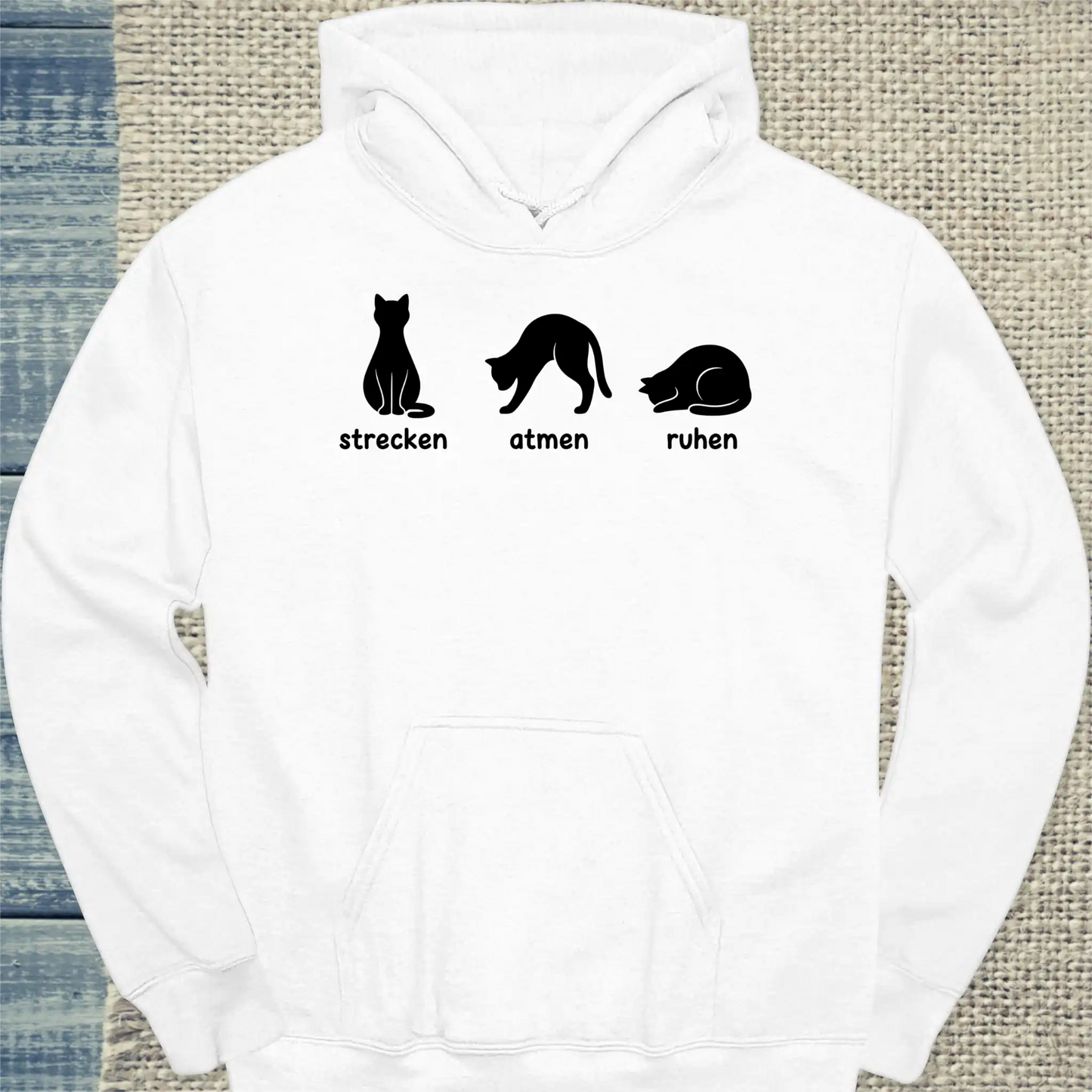 Hoodie - Yoga - Unisex - Katze Weiß