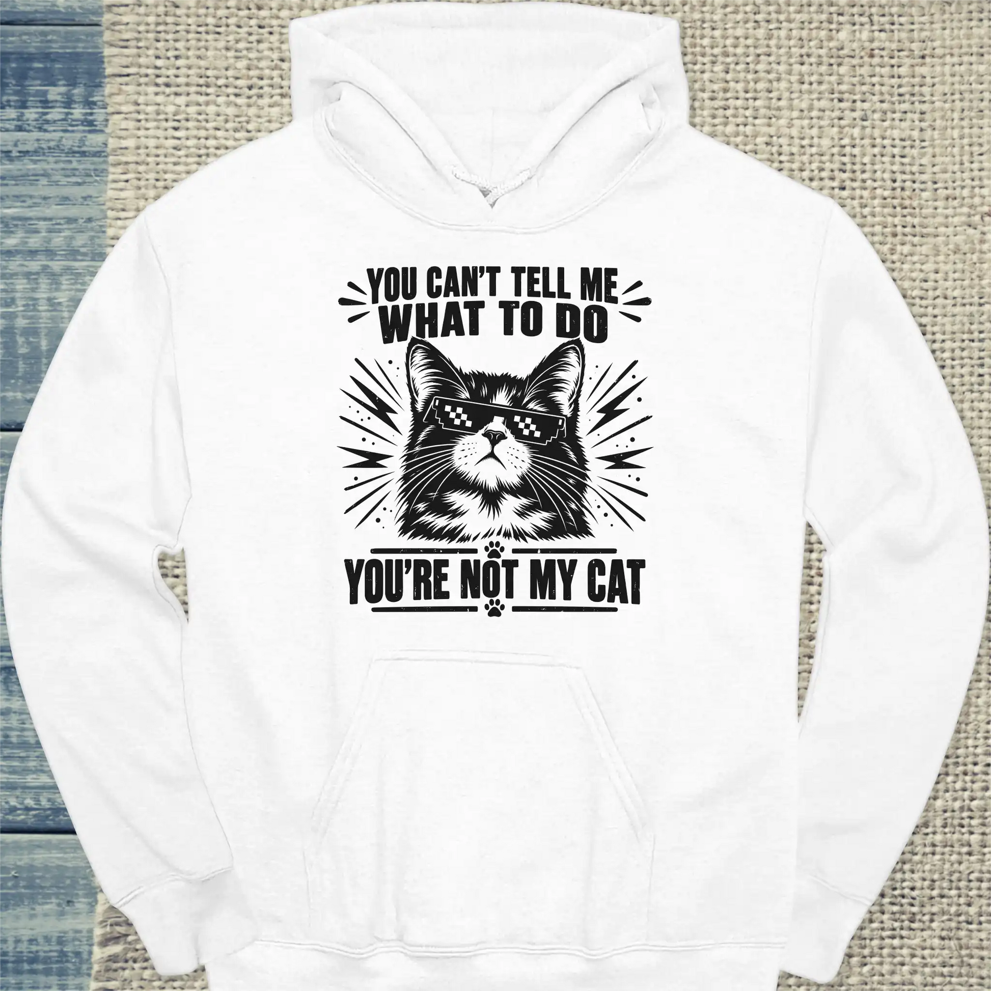 Hoodie - You can't tell me - Unisex - Katze Weiß