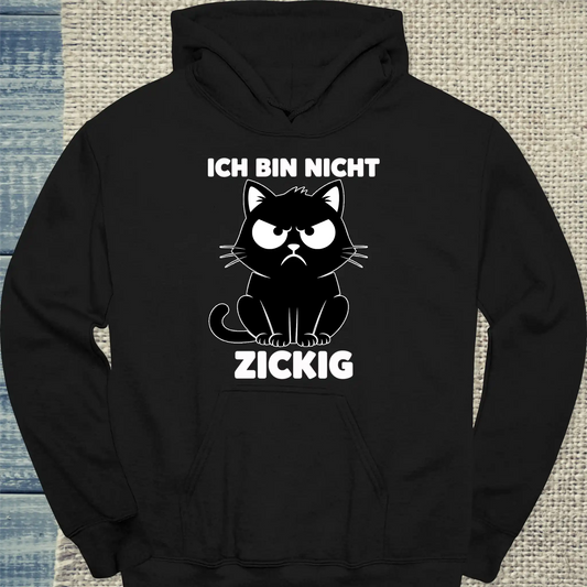 Hoodie - Zickig - Unisex - Katze Schwarz