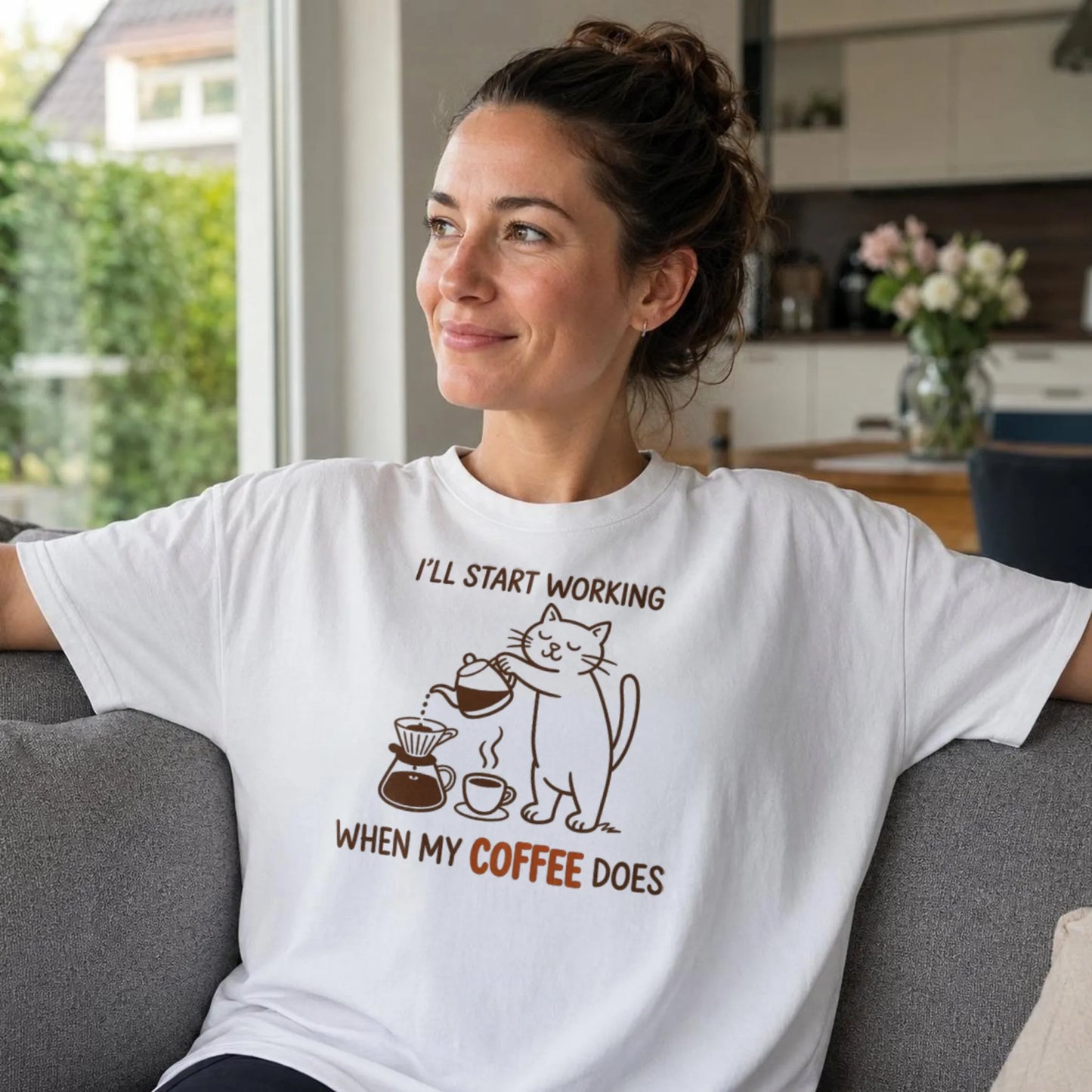 I'll start working, when my Coffee does - T-Shirt