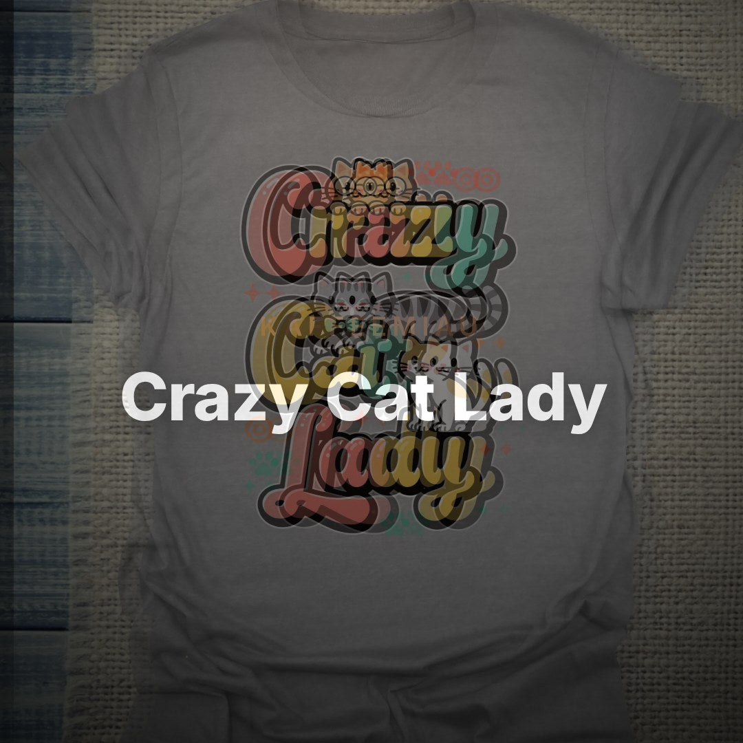 Crazy Cat Lady - farbenfroh - T-Shirt – Clean Showcase