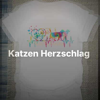 Katzen Herzschlag - T-Shirt – Clean Showcase