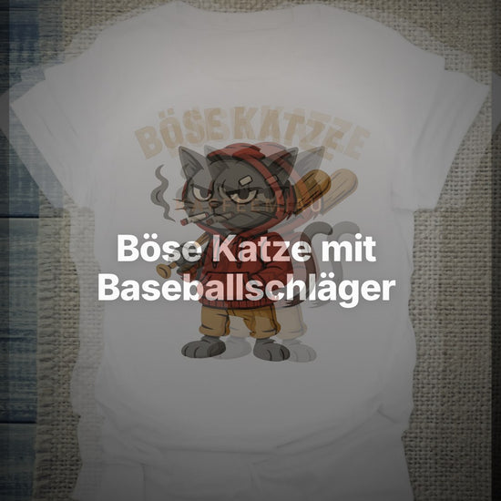 Böse Katze mit Baseballschläger - T-Shirt – Clean Showcase