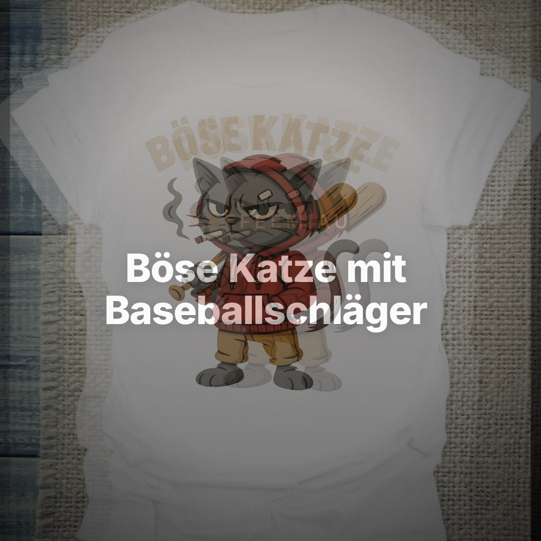 Böse Katze mit Baseballschläger - T-Shirt – Clean Showcase