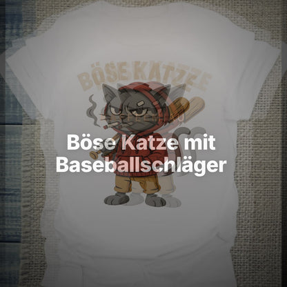 Böse Katze mit Baseballschläger - T-Shirt – Clean Showcase
