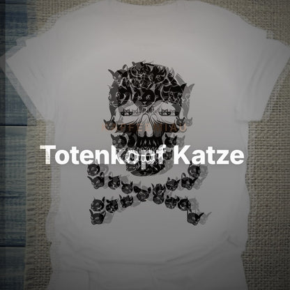 Totenkopf Katze - T-Shirt – Clean Showcase