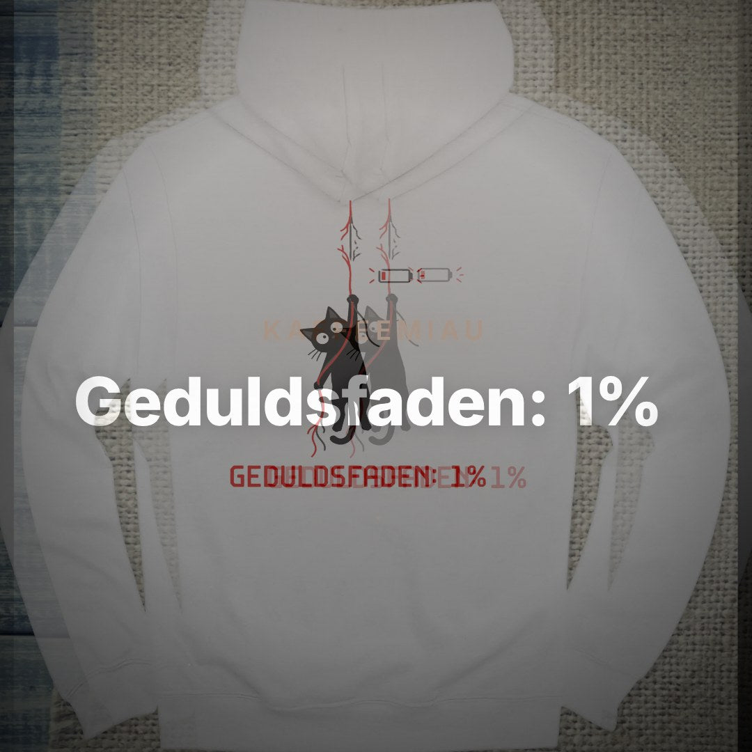 Geduldsfaden: 1% - Rücken - Hoodie – Clean Showcase