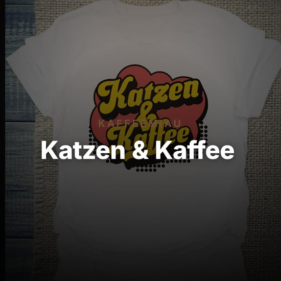 Katzen & Kaffee - Retro - T-Shirt – Clean Showcase