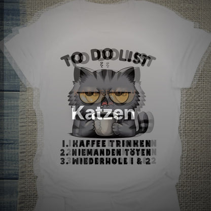 Katzen - Kaffee to do List - T-Shirt – Clean Showcase