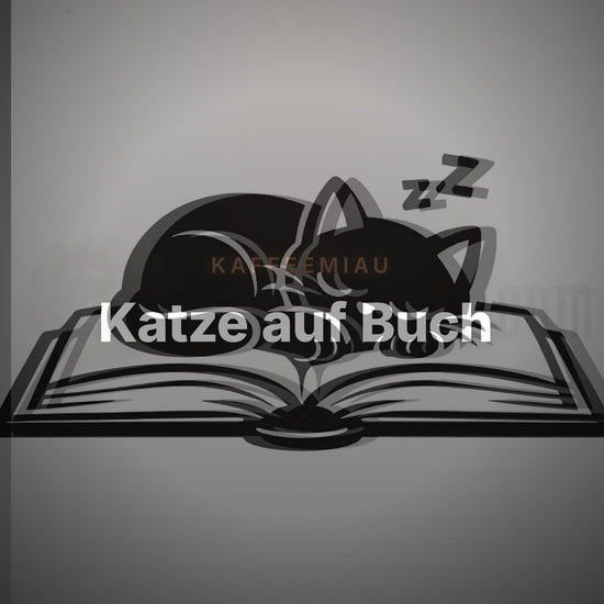 Katze auf Buch - T-Shirt – Clean Showcase