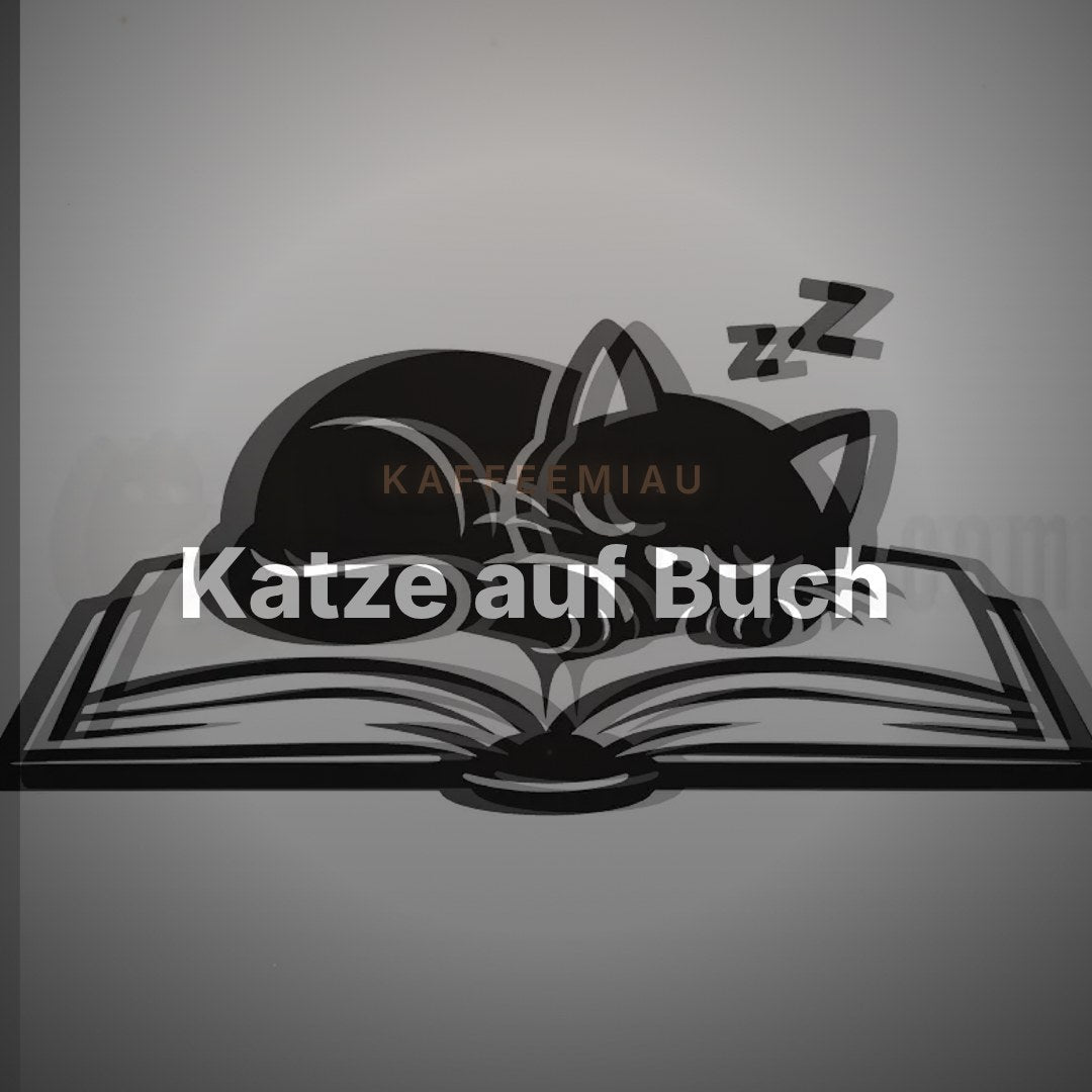 Katze auf Buch - T-Shirt – Clean Showcase