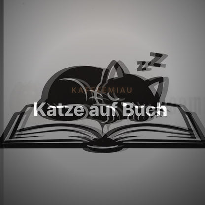 Katze auf Buch - T-Shirt – Clean Showcase