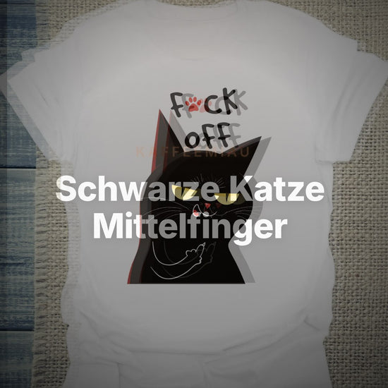Schwarze Katze Mittelfinger - T-Shirt – Clean Showcase