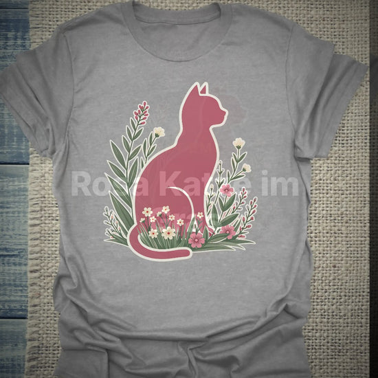 Rosa Katze im Gras - T-Shirt – Clean Showcase